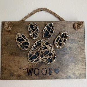 Handmade paw print sign